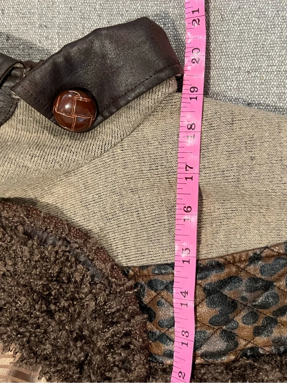 Women's Brown Faux Fur Trim/Wool  Short Coat with Belt